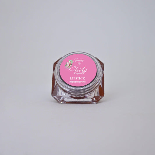 Lipstick jar with brush ( Romantic Brown ) - Beauty Bounty