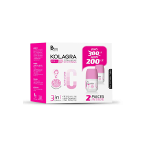 KOLAGRA Whitening Roll on Deodorant 3 IN 1 Vitamin C 60 ML 1 + 1 Offer