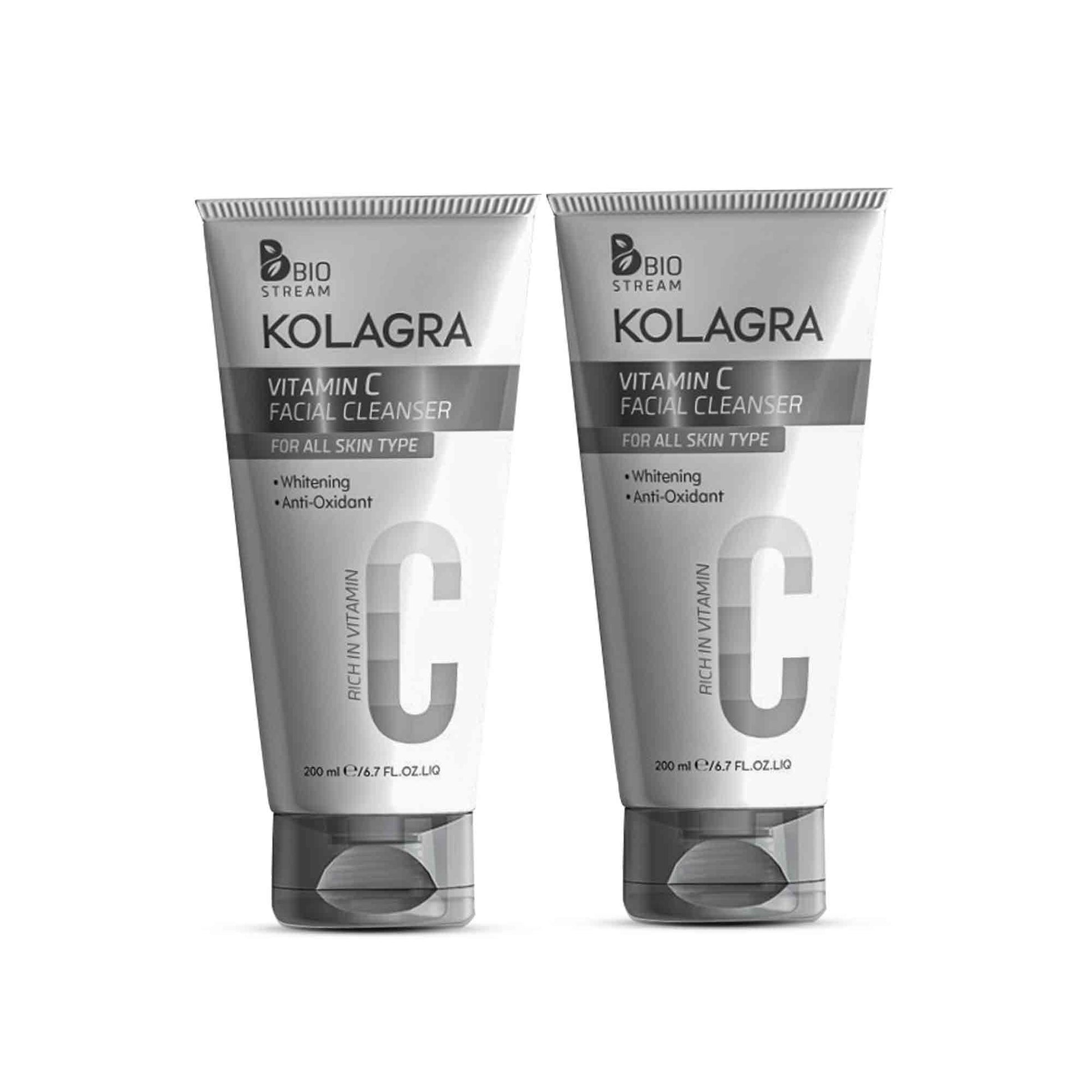 kolagra VITAMIN C FACIAL CLEANSER 200ml 1+1 Free - Beauty Bounty