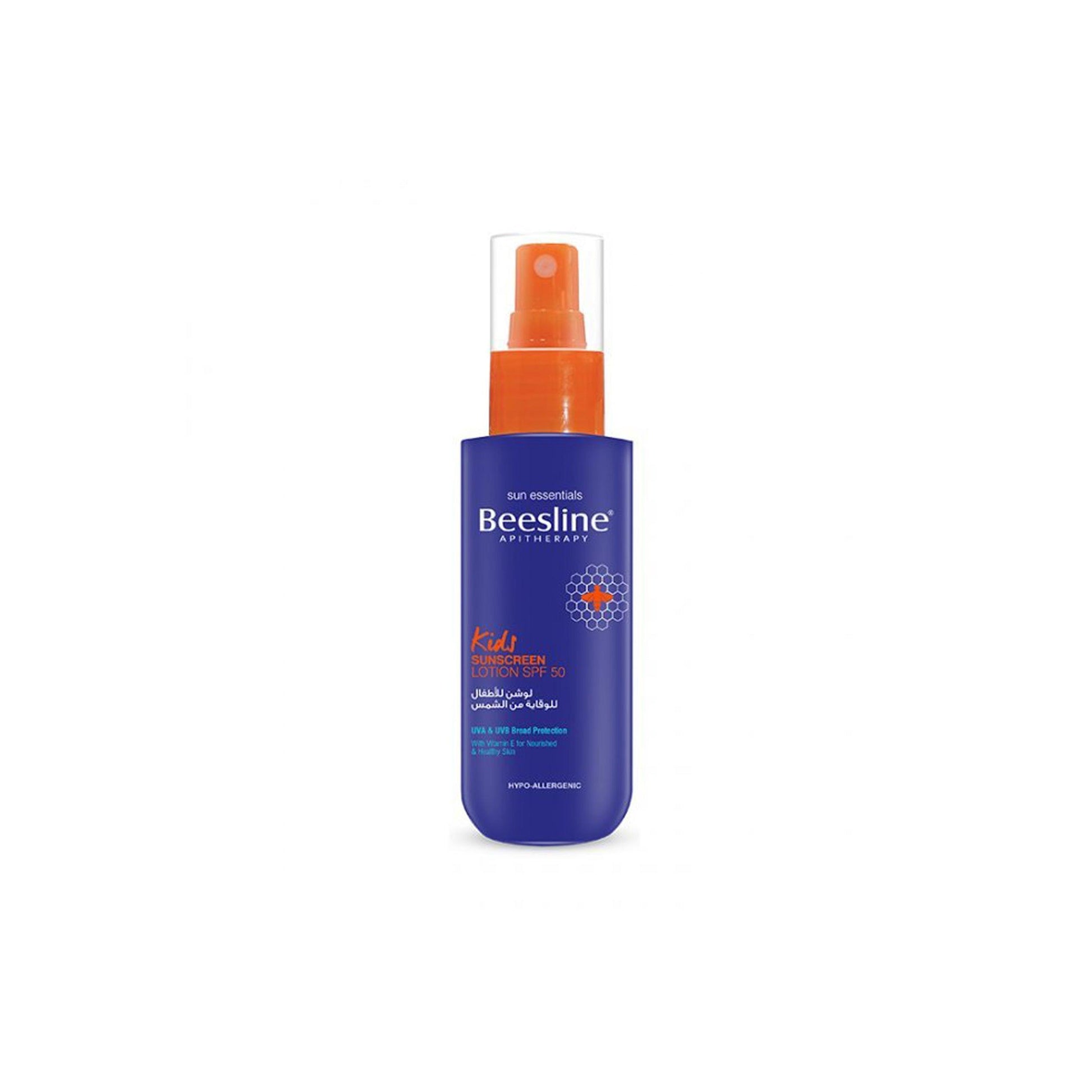 Beesline Blue HDPE bottle Kids Sunscreen LOTION SPF50 100ML - Beauty Bounty