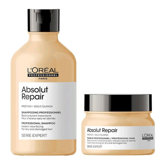 Bundle L'Oreal Absolut Repair Gold MASQUE 250 ML & L’Oreal Serie Expert Absolut Repair Gold Shampoo 300 ML - Beauty Bounty