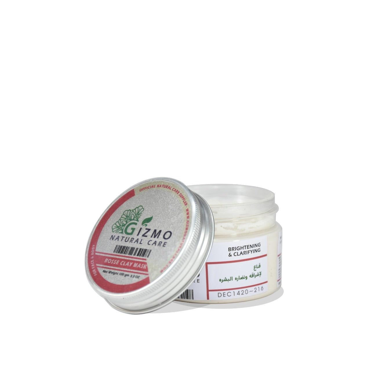 Gizmo White Clay with Rose oil Face and body mask Brightening and clarifying mask 100 gm - Beauty Bounty