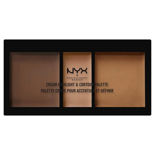 NYX Cream Highlight & Contour Palette Deep CHCP03 Shimmer - Beauty Bounty