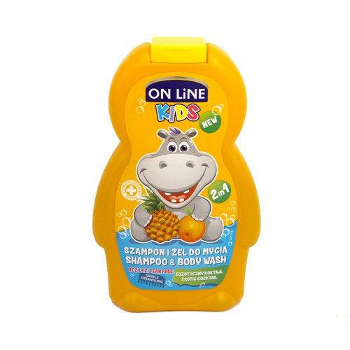On Line 2 In1 Kids Shampoo And Body Wash With Fruit cocktail - Beauty Bounty