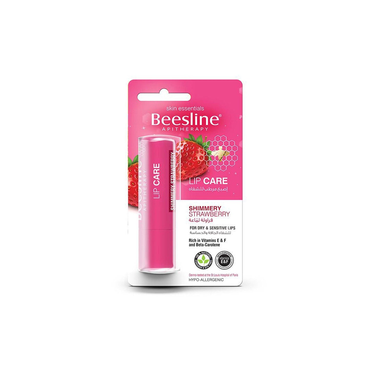 Products Beesline Lip Care Shimmery Strawberry 4 G - Beauty Bounty