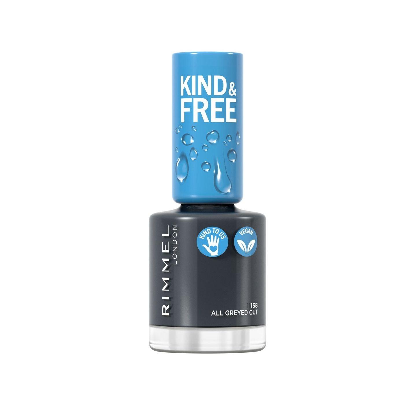 Rimmel London Kind & Free Nail Polish 8 ML 158 ALLGREYED OUT IV - Beauty Bounty
