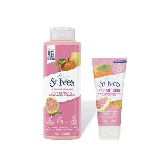 St.ives Pink lemon & Mandarin orange body wash and face scrub set - Beauty Bounty